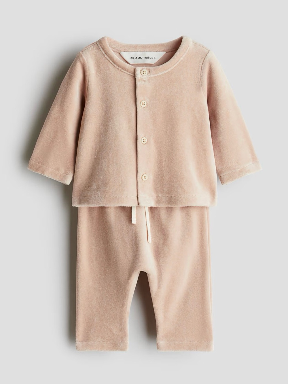 2-piece Velour Set - Blush Pink - Premie